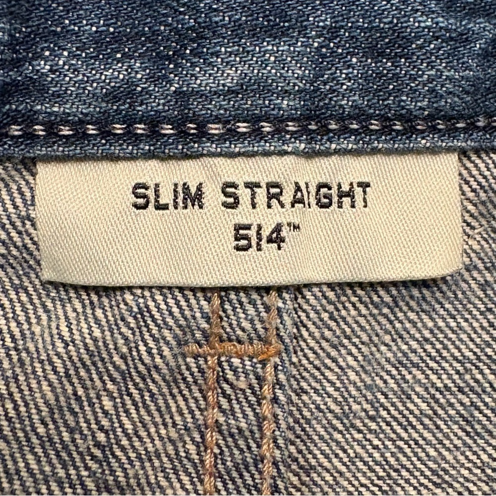 Levi’s 514 Men’s Slim Straight Jeans 30x30 Dark Wash Faded Zipper Fly - Picture 6 of 7